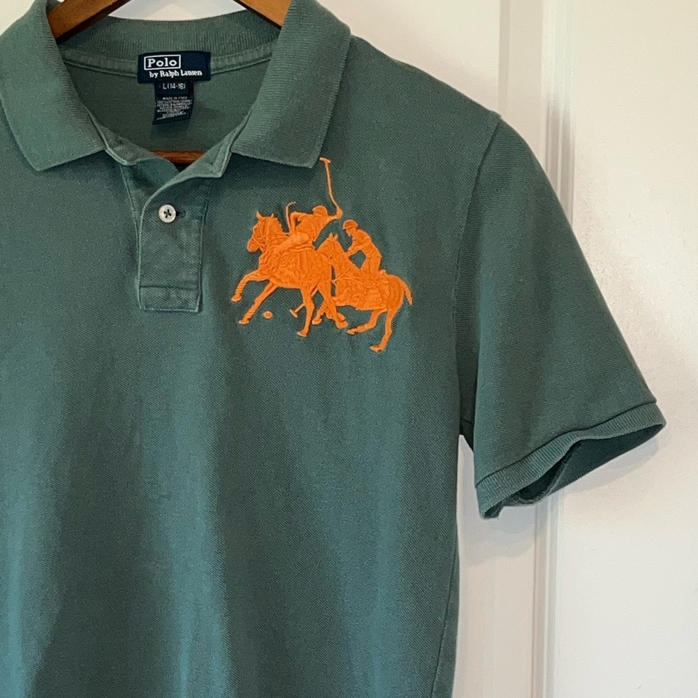 Polo Ralph Lauren Rugby Shirt Boys Large 14-16 Riders Crest Short Sleeves - Picture 3 of 4